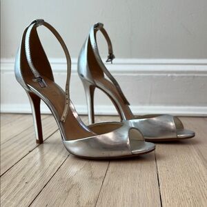 Schutz Elegant Silver High Heel Sandals